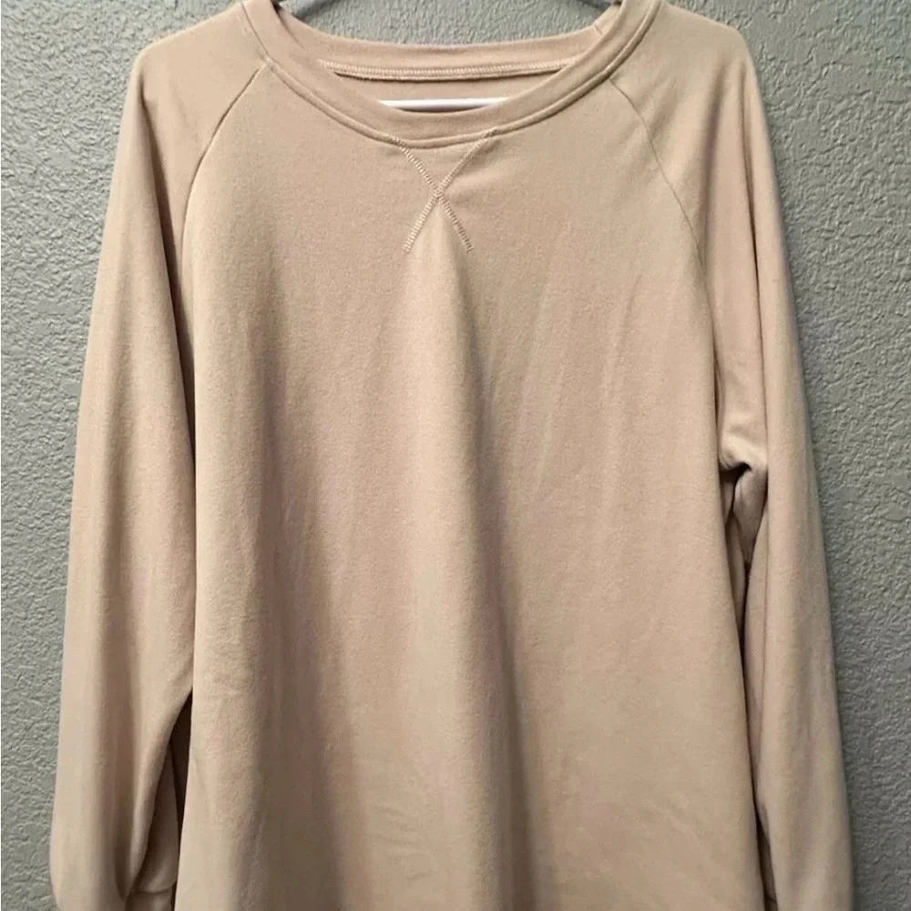 lululemon athletica beige Crew Neck Sweater